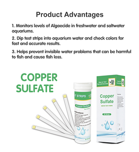 Bandelettes <span class=keywords><strong>de</strong></span> test <span class=keywords><strong>de</strong></span> la teneur en sulfate <span class=keywords><strong>de</strong></span> <span class=keywords><strong>cuivre</strong></span> dans l'eau (0-300 mg/L) <span class=keywords><strong>pour</strong></span> <span class=keywords><strong>piscine</strong></span>, aquarium, eau <span class=keywords><strong>de</strong></span> bassin - Product Image 5