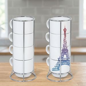 Taza de Viaje de Acero Inoxidable con Aislamiento al Vacío, Diseño de la Torre Eiffel, Juego de Cerámica, Regalo Original para Todos - Product Image 3