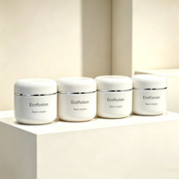Pot cosmétique en PP multi-tailles avec bord argenté, pot en plastique vide pour crème pour le visage, beurre corporel, masque, emballage de soins de la peau, vente en gros