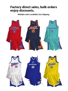 Nouveaux ensembles d'uniformes de basket-ball personnalisés pour adultes étudiants et enfants Conception d'épaule étroite américaine pour les jeux et les maillots d'équipe d'entraînement - Product Image 3