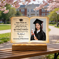 Cadeau de remise de diplôme : Trophée lumineux en acrylique personnalisé, cadre photo commémoratif pour enseignants et étudiants, ornements gravés par technique UV