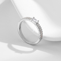 925 argent Sterling étincelle ovale coupe Zircon bague pour les femmes bijoux fins basique anniversaire mariage fiançailles bandes