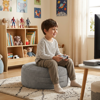 Fauteuil pouf convertible et pliable de 24 pouces au design français, confortable, avec rangement pour animaux en peluche, pour enfants