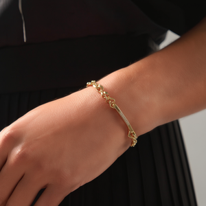 PXK-0393 สร้อยข้อมือแฟชั่นแบบโซ่และแบบเชื่อมต่อ เครื่องประดับที่หรูหราและมีสไตล์สำหรับผู้ชายและผู้หญิง - Product Image 3