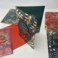 Tarjetas de Felicitación Navideñas Musicales 3D de Lujo con Relieve, Laminación Mate, Módulo Musical Integrado