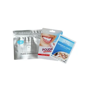 Fil dentaire en plastique à impression numérique Pics à dents Bâton vide Sac d'emballage Sacs à fil dentaire à 3 joints latéraux
