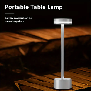 便携式无绳发光二极管台灯3色触摸控制可充电铝柔性金属简约设计，用于明亮的房间装饰 - Product Image 3