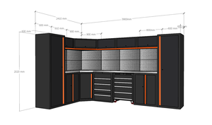 Sistem kabinet meja kerja mekanik pemasangan dinding Sodor pabrik Luoyang dapat disesuaikan Peralatan bengkel mobil OEM untuk perbaikan - Product Image 4