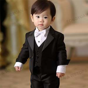 Vêtements personnalisés pour bébé garçon, ensemble <span class=keywords><strong>de</strong></span> 5 pièces, costumes <span class=keywords><strong>de</strong></span> smoking formels sans queue, tenues <span class=keywords><strong>de</strong></span> baptême <span class=keywords><strong>de</strong></span> mariage - Product Image 3