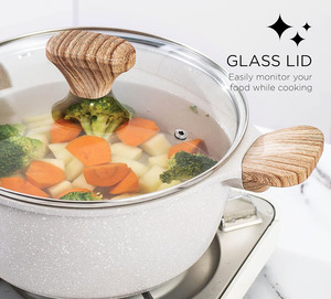 New Colorful and Heathly Aluminum Granite Non-stick Stone <b>Cookware</b> Set Eco-friendly Home Cooking Pot - Product Image 3