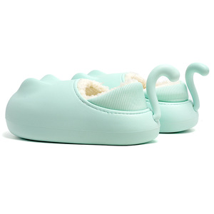 Pantoufles en forme d'animaux de dessin animé pour femmes, semelle souple, doublure polaire chaude, chaussures d'intérieur à enfiler, couleurs acidulées, 0527 - Product Image 5