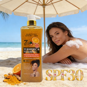 Gel Douche Exfoliant au Curcuma et Vitamine C Effet Blanchissant Intense Contrôle du Sébum Hydratant pour Peaux Foncées - Product Image 1