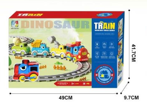 Jouets de train à thème dinosaure pour enfants, ensemble de 4 voitures d'ingénierie, circuit de course à thème dinosaure pour enfants - Product Image 5