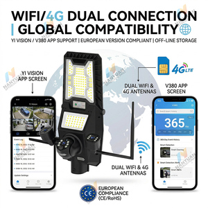 Lampadaire solaire en plastique contrôlé par application avec caméra IP65 4G/WiFi, <span class=keywords><strong>batterie</strong></span> LiFePO4, LED et sécurité CCTV pour la route - Product Image 5