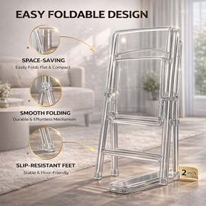 <span class=keywords><strong>Chaises</strong></span> de jardin pliantes en résine transparente style Wimbledon, portables pour événements extérieurs et mariages - Product Image 5