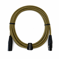 Câble de microphone XLR mâle-femelle OEM RH-X105 en tweed avec blindage spiralé, gaine en PVC et conducteur en cuivre sans oxygène