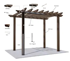 Add to CompareShare Waterproof Louvered Roof Pergola Louver Roof Pergola With Zipped Blind grape trellis