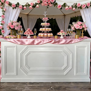 เคาน์เตอร์บาร์เคลื่อนที่สุดหรูสำหรับงานแต่งงานและงานเลี้ยงค็อกเทล โต๊ะบาร์ไม้สีขาวปรับแต่งได้สำหรับงานเลี้ยงต้อนรับงานแต่งงาน - Product Image 5