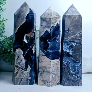 Gran torre de piedra de ágata volcánica UV-reactiva-Patrón de lava natural-Decoración al por mayor-Venta al por mayor de fábrica de China - Product Image 3