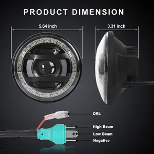 <span class=keywords><strong>Phare</strong></span> avant LED OVOVS de 5,75 pouces avec DRL blanc et fond ambre, faisceau haut/bas, support en acier inoxydable pour <span class=keywords><strong>Kawasaki</strong></span> - Product Image 5