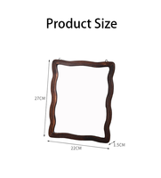 Miroir cosmétique carré rétro en bois, design personnalisé pour chambre à coucher, miroir de maquillage haute définition double usage pour bureau