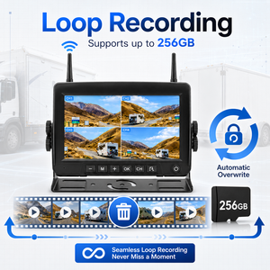 Système de caméra de recul sans fil solaire 1080P HD avec support magnétique, caméra de vision arrière avec moniteur IPS 7 pouces, vision nocturne pour camping-car et camion - Product Image 6