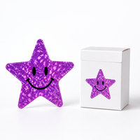 Individuelle Holographische Stern-Smiley-Rolle Wasserfeste Selbstklebende Etiketten für Kinder-Belohnungen Geschenkboxen Taschen-Versiegelung Dekorativ