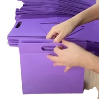 Maßgefertigte Faltbare Koffer-Kleidungs- und Schuhverpackung Rosa Papier Magnetische Geschenkbox mit Gestanztem Griff