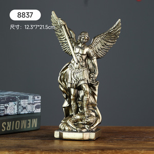 Statua Antica in Resina del Dio Greco della Guerra, Figurina di Angelo Alato Guerriero, Decorazione da Scrivania, Ornamento da Tavolo per Ufficio, Regalo Artigianale di Tendenza - Product Image 4