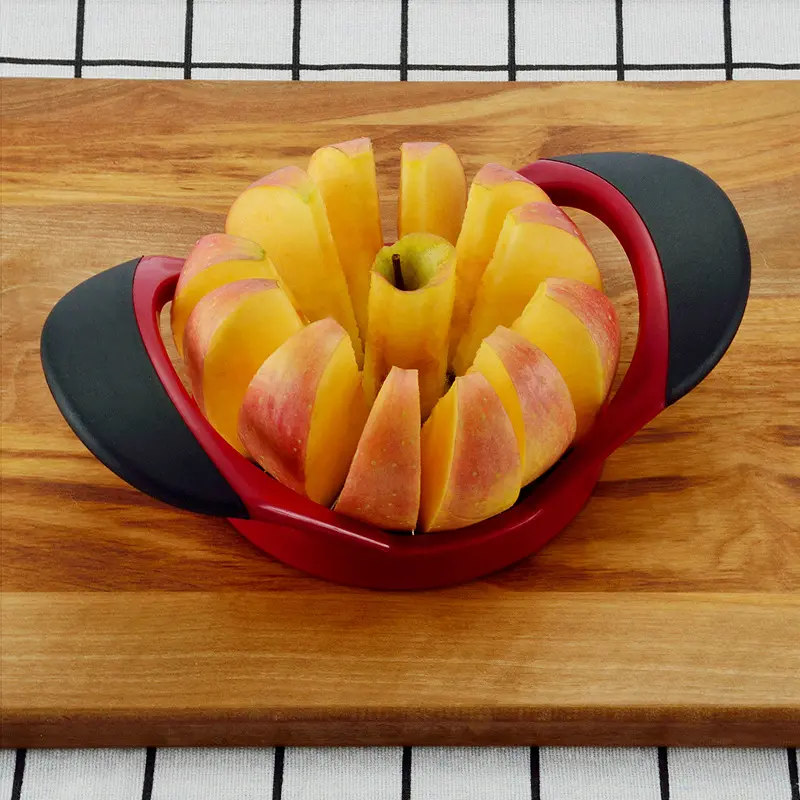 Coupe-poire en acier inoxydable, outils de cuisine, facile à utiliser, noir et rouge, trancheuse à pommes