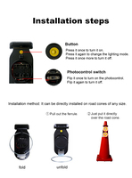 Cônes de signalisation routière solaires en plastique super lumineux à 10 LED, réflecteurs prismatiques haute intensité, protection IP66, avertissement de circulation ultra-résistant