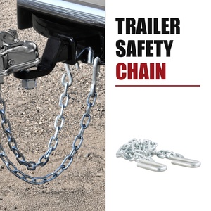 Cadena <span class=keywords><strong>de</strong></span> Seguridad para Remolque <span class=keywords><strong>de</strong></span> Alta Resistencia, 48 Pulgadas, Zincada, con 2 Ganchos en S para Remolcar Camiones, Barcos, Autocaravanas y <span class=keywords><strong>Remolques</strong></span> Utilitarios - Product Image 1