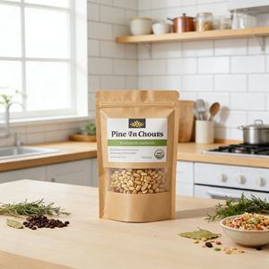 Sachet Doypack en papier kraft personnalisé avec fermeture zip et impression par gravure à ruban |   Sacs d'emballage écologiques biodégradables et résistants à l'humidité pour - Product Image 1