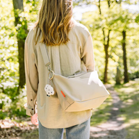 Sac à couches en cuir PU à la mode certifié BSCI détection de mouvement multi-poches pour les voyages en plein air toutes saisons-poussette