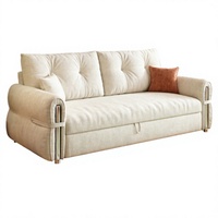 Canapé-lit convertible style crème, deux places, design pliable en éponge, pieds en métal, idéal pour petits appartements, salon confortable, lecture