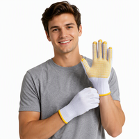 Gants en PVC à texture diamantée avec doublure en coton blanc, couleur noire, poignet élastique antidérapant, personnalisables, anti-impact, en nylon