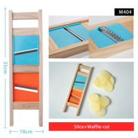 2-in-1 groentehakker mandoline snijmachine massief houten wafelrooster snijder handmatig kartonnen professionele keuken gadget
