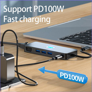 Hub USB Justlink 11-en-1 Type-C HDMI 4K 60Hz DP VGA USB <span class=keywords><strong>3</strong></span>.2 10 Gbit/s Port Réseau Gigabit 1000 Mbps Adaptateur Audio SD TF <span class=keywords><strong>3</strong></span>,5 mm En Stock - Product Image 5