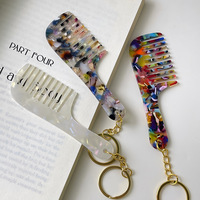 Pendentif peigne en acétate Qianjin avec logo personnalisé, élégant et tendance, porte-clés portables, accessoires de sac simples et polyvalents