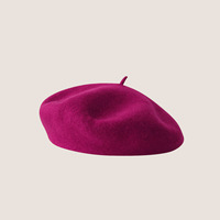 Landfond accessoire automne et hiver laine béret chapeau fille couleur unie mode tricoté chapeau