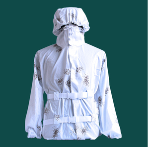 DFG1015 Combinaison Ghillie d'hiver pour activités extérieures, kit 4 pièces : veste à capuche, pantalon, couvre-casque, sacs à cordon - Product Image 3