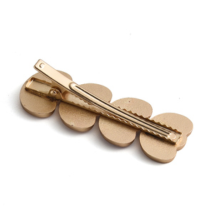 Women Chinese Style Enamel Cloud Shape Hair Clip Barrette Wholesale, Custom Pattern <b>Gold</b> Plated Hair Barrette - Product Image 4