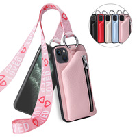 Étui de téléphone portefeuille bandoulière en similicuir antichoc fait main pour femmes pour iPhone 17 Pro Max 16 Plus 15 14 13 12 11 X 8 7