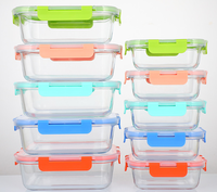 Contenants en verre pour aliments en gros, récipients en verre pour la préparation des repas avec couvercles anti-fuite, compatibles micro-ondes et congélateur (34oz et 12oz)