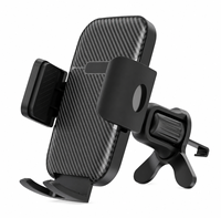Support de téléphone portable pour grille d'aération de voiture avec poignée et déverrouillage à une touche, en plastique ABS, utilisation facile à une main