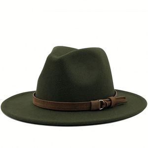 Nouveau Chapeau Fedora pour Femme et Homme avec Ruban en Cuir, Élégant, pour Hiver et Automne, à Large Bord, Style Jazz, Église, Panama, Sombrero - Product Image 4