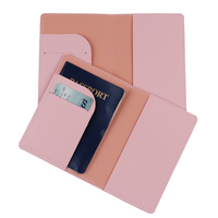 Couverture de dossier de passeport de voyage en cuir PU de conception de chat de dessin animé bord d'huile de main à la mode étanche avec fonction RFID Portable KT