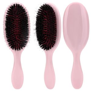 Brosse à cheveux ovale compacte personnalisée avec logo, poils doux et antistatiques en poils de sanglier, pour massage du cuir chevelu et extensions capillaires naturelles - Product Image 1