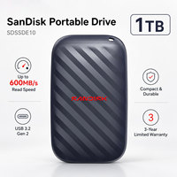 Sandisk Portable Drive 1TB 600 MB/s USB C USB 3.2 Gen 2 SSD E10- SDSSDE10