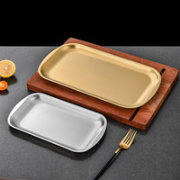 RVS rechthoekige serveerschaal, metalen dienblad voor opslag, barbecue, dessert, snack, fruit, hotel, keuken, feest, presentatie
